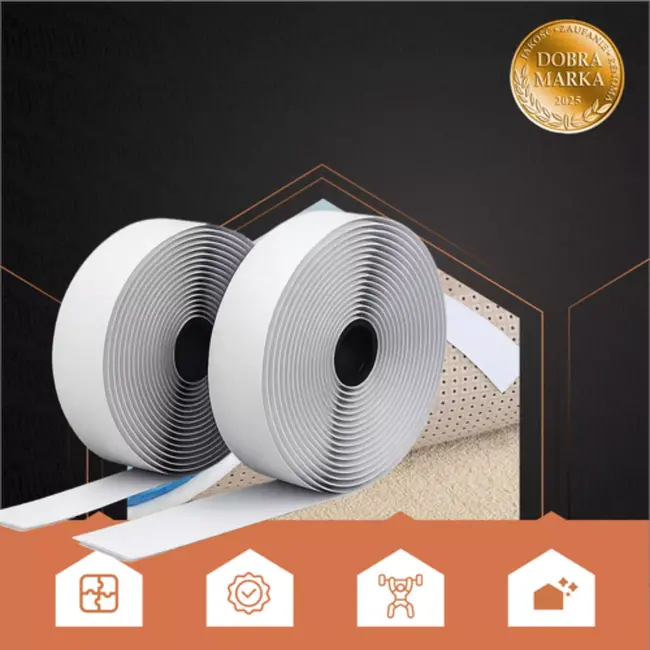 Ruhhy Zelfklevend Klittenband 5m x 2,5cm – Wit Haak & Lus Tape