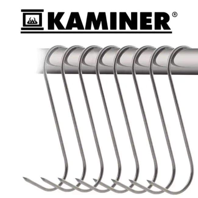 Kaminer RVS Rookscharen Set – 15 Vleeshaken voor Vlees & Vis