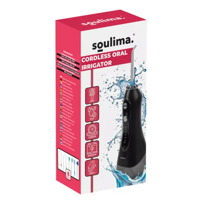 Soulima Draadloze Mondirrigator – 8 Opzetstukken & 5 Waterdruk Modi