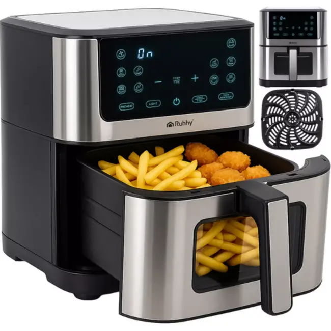 Ruhhy Airfryer XXL 8L – Olievrije Friteuse met 10 Programma's