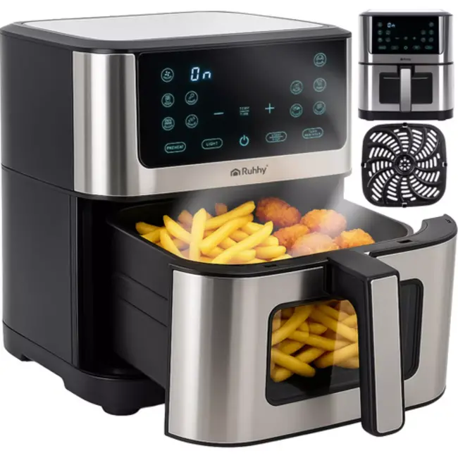 Ruhhy Airfryer XXL 8L – Olievrije Friteuse met 10 Programma's