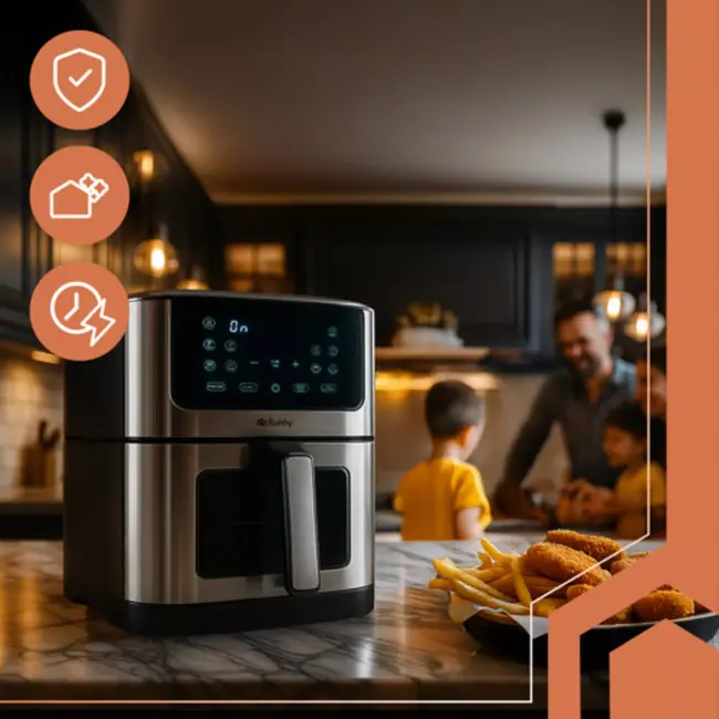 Ruhhy Airfryer XXL 8L – Olievrije Friteuse met 10 Programma's