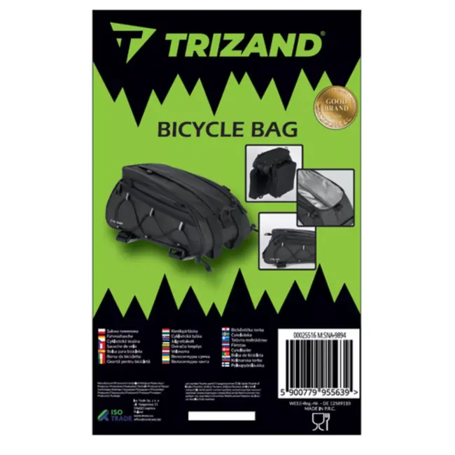 Trizand Fietstassen 3-Delig – 16L Bagagedrager Tas met Reflectie
