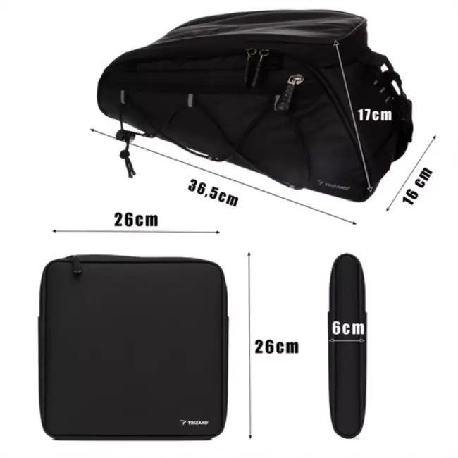 Trizand Fietstassen 3-Delig – 16L Bagagedrager Tas met Reflectie