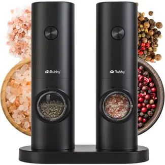 Ruhhy Elektrische Peper- en Zoutmolen Set – LED & Instelbaar