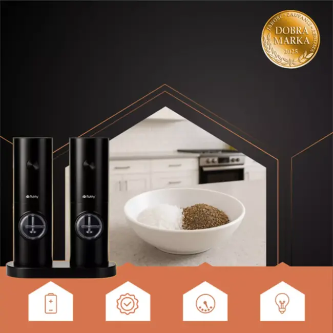 Ruhhy Elektrische Peper- en Zoutmolen Set – LED & Instelbaar