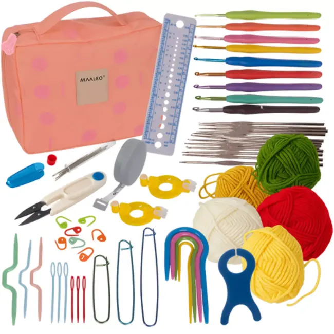 Maaleo 58-delige Haakset – XXL Haaknaalden + Accessoires in Opbergcase