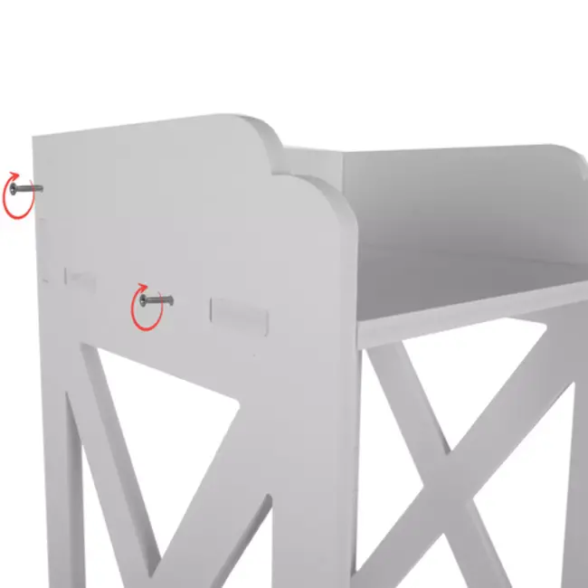 Ruhhy Badkamerkastje met Deurtje en Toiletpapierhouder – Wit 80 cm