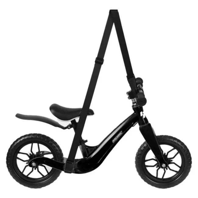 Kruzzel Loopfiets 12 inch Zwart – Verstelbaar Zadel + Draagriem