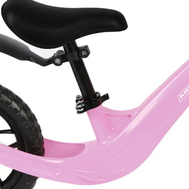 Kruzzel Loopfiets Roze 12 Inch – Verstelbaar Zadel + Draagriem