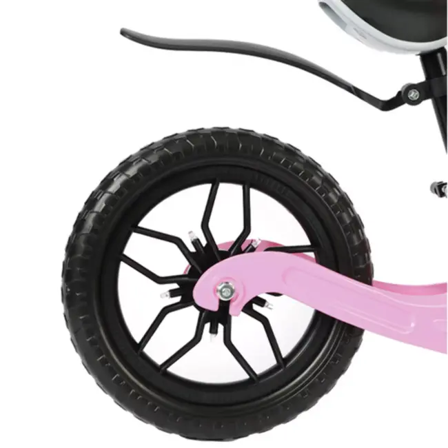 Kruzzel Loopfiets Roze 12 Inch – Verstelbaar Zadel + Draagriem