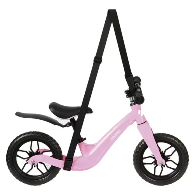 Kruzzel Loopfiets Roze 12 Inch – Verstelbaar Zadel + Draagriem