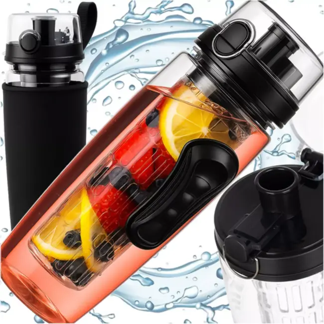 Trizand Waterfles 1L met Fruitfilter – Lekvrij en BPA-vrij