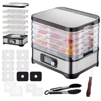 Ruhhy Voedseldroger 10L – Met LCD Timer en 5 Droogtrays Voor Champignons, Fruit en Groenten