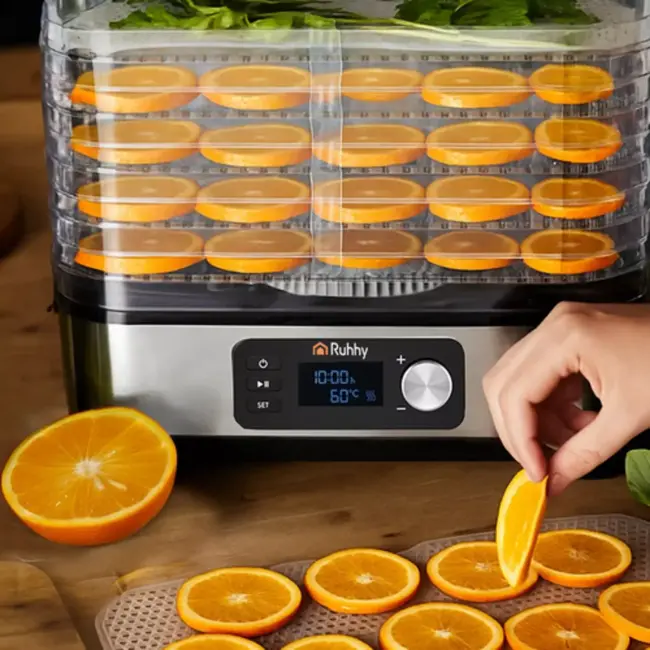 Ruhhy Voedseldroger 10L – Met LCD Timer en 5 Droogtrays Voor Champignons, Fruit en Groenten