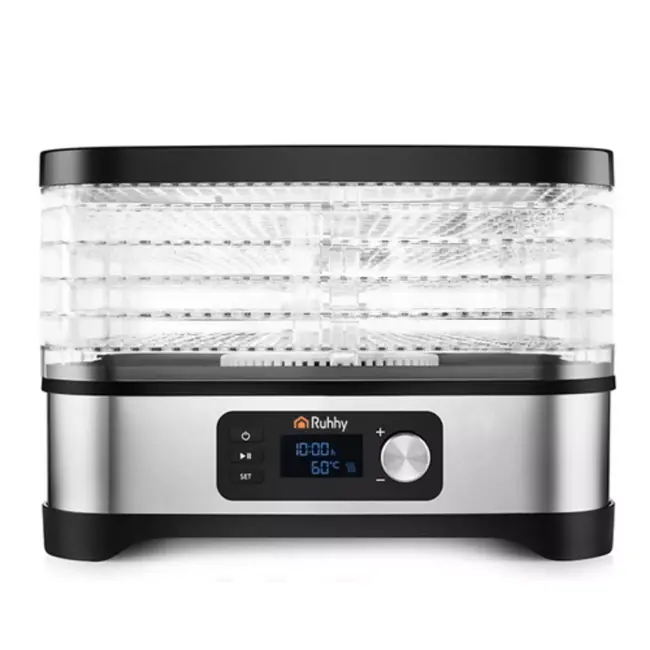 Ruhhy Voedseldroger 10L – Met LCD Timer en 5 Droogtrays Voor Champignons, Fruit en Groenten