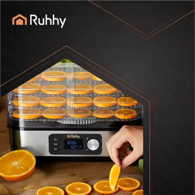 Ruhhy Voedseldroger 10L – Met LCD Timer en 5 Droogtrays Voor Champignons, Fruit en Groenten
