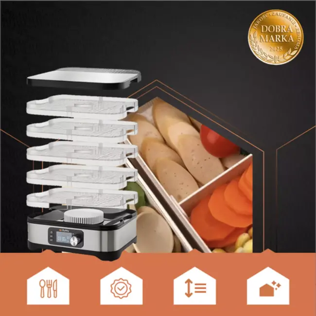 Ruhhy Voedseldroger 10L – Met LCD Timer en 5 Droogtrays Voor Champignons, Fruit en Groenten