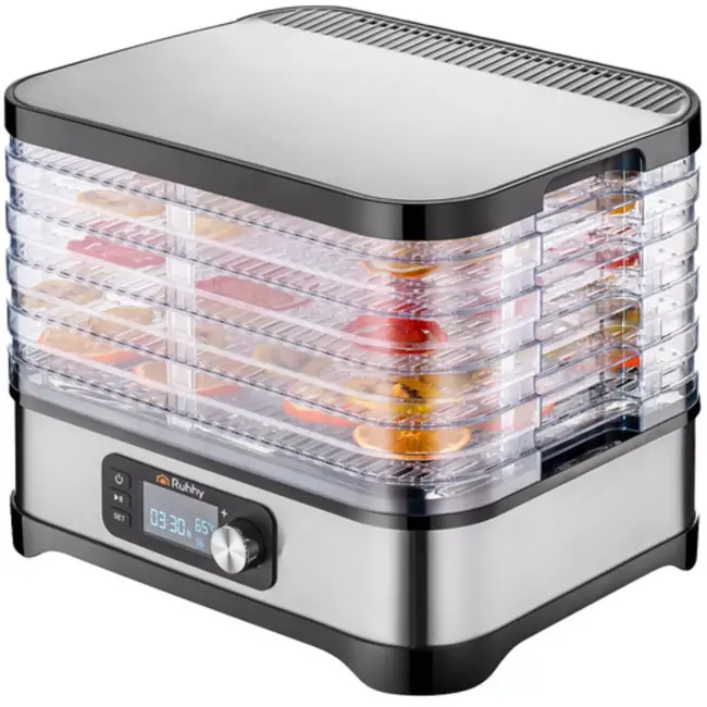 Ruhhy Voedseldroger 10L – Met LCD Timer en 5 Droogtrays Voor Champignons, Fruit en Groenten