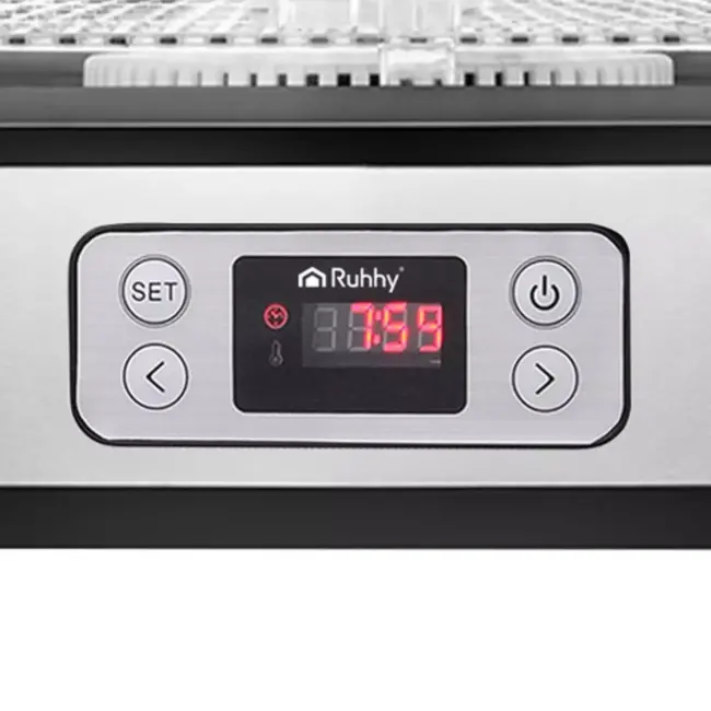 Ruhhy Voedseldroger 10L – 24u Timer en LCD Display – Droger voor Champignons en Fruit – Compact en Krachtig