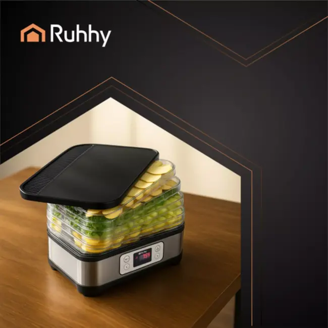 Ruhhy Voedseldroger 10L – 24u Timer en LCD Display – Droger voor Champignons en Fruit – Compact en Krachtig