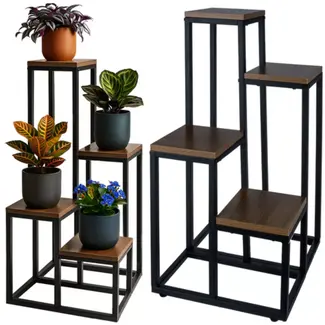 Ruhhy loft plantenstandaard – 4 lagen industrieel rek