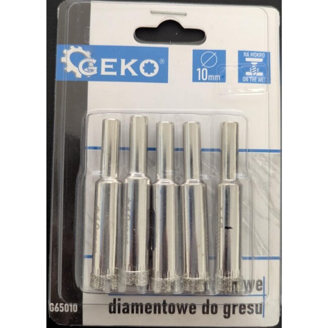 GEKO Diamantboor voor tegels - 10mm - Set van 5 - Geschikt voor nat boren