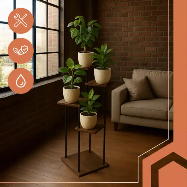 Ruhhy plantenstandaard 107 cm – 5 lagen loft plantentrap