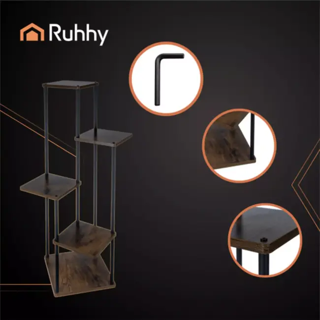 Ruhhy plantenstandaard 107 cm – 5 lagen loft plantentrap