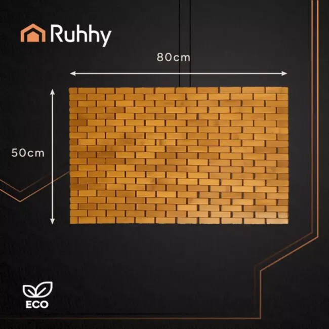 Ruhhy bamboe badmat 80x50 cm – antislip en waterproof