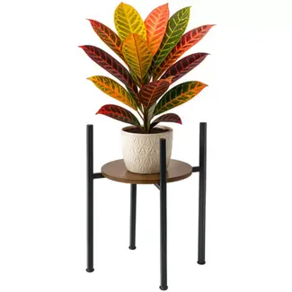 Ruhhy bloementafel 41 cm – moderne plantentafel zwart/hout
