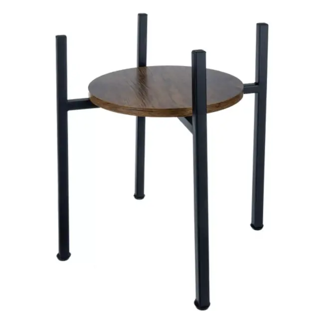 Ruhhy bloementafel 41 cm – moderne plantentafel zwart/hout