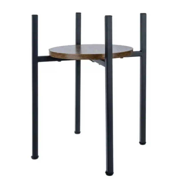 Ruhhy bloementafel 41 cm – moderne plantentafel zwart/hout