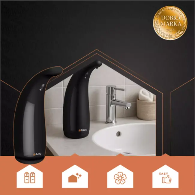 Ruhhy touchless zeepdispenser zwart – 300 ml sensorbediening