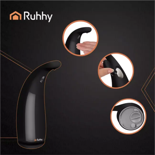 Ruhhy touchless zeepdispenser zwart – 300 ml sensorbediening