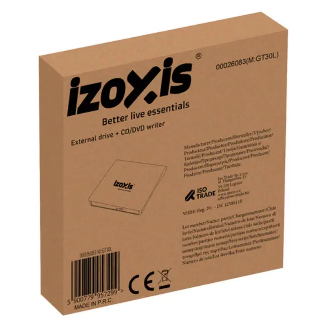 Izoxis externe DVD/CD brander – USB 3.0 plug & play