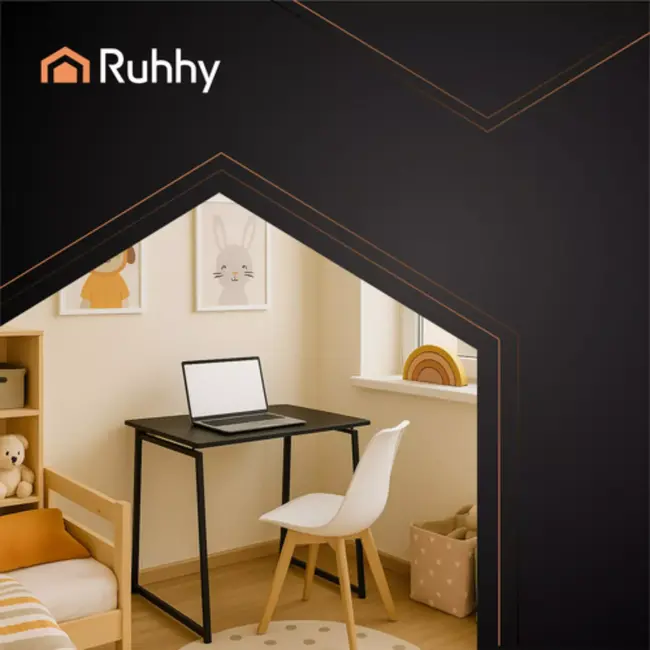 Ruhhy Inklapbaar Bureau Zwart – Compact en Stijlvol Werken