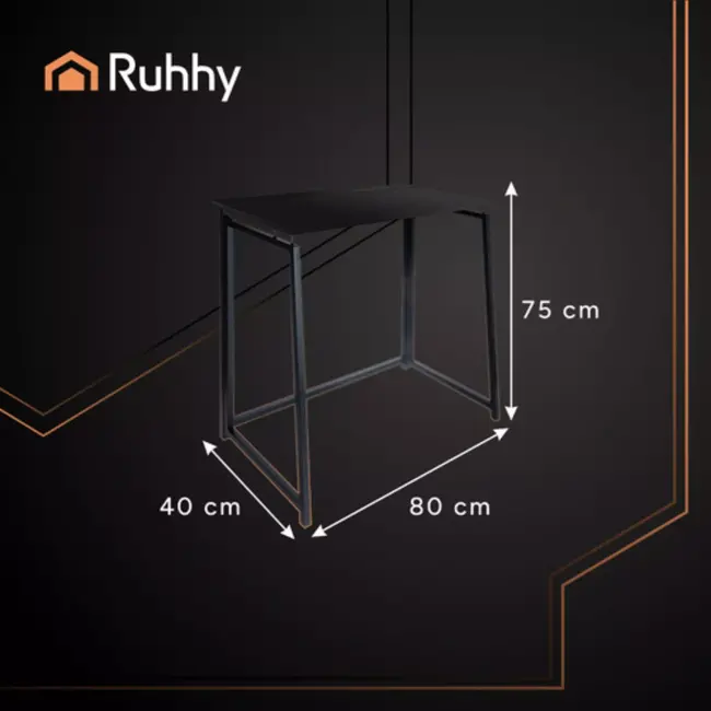 Ruhhy Inklapbaar Bureau Zwart – Compact en Stijlvol Werken