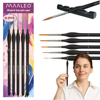 Maaleo Penseelset 5-delig – Perfect voor Fijn Schilderwerk