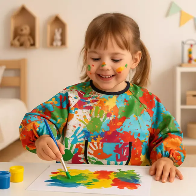 Kruzzel Schort, Schilder- en Keukenschort Kind 1-3 Jaar – Waterdicht & Creatief