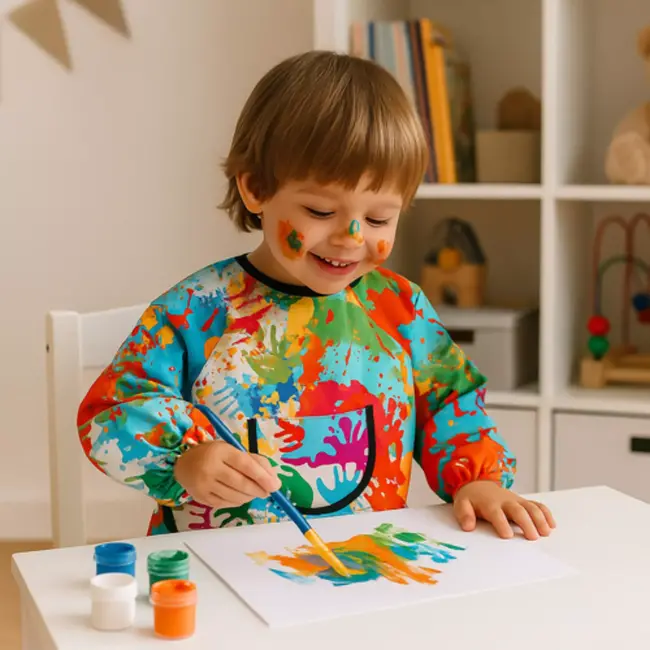Kruzzel Schort, Schilder- en Keukenschort Kind 1-3 Jaar – Waterdicht & Creatief