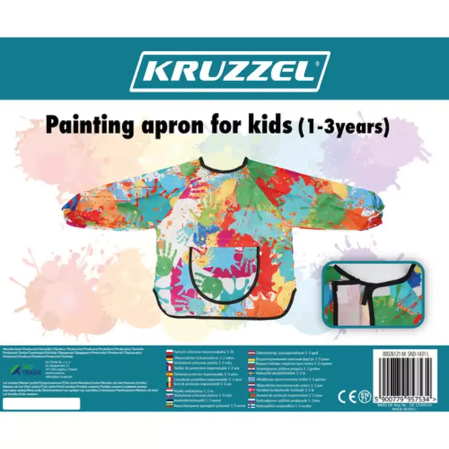 Kruzzel Schort, Schilder- en Keukenschort Kind 1-3 Jaar – Waterdicht & Creatief