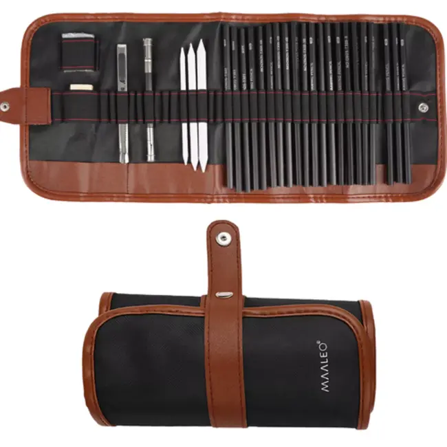 Maaleo Tekenset 29-delig – Schetsen & Houtskool in Etui