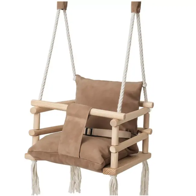Kruzzel Velvet Babyschommel Beige – Veilig & Comfortabel