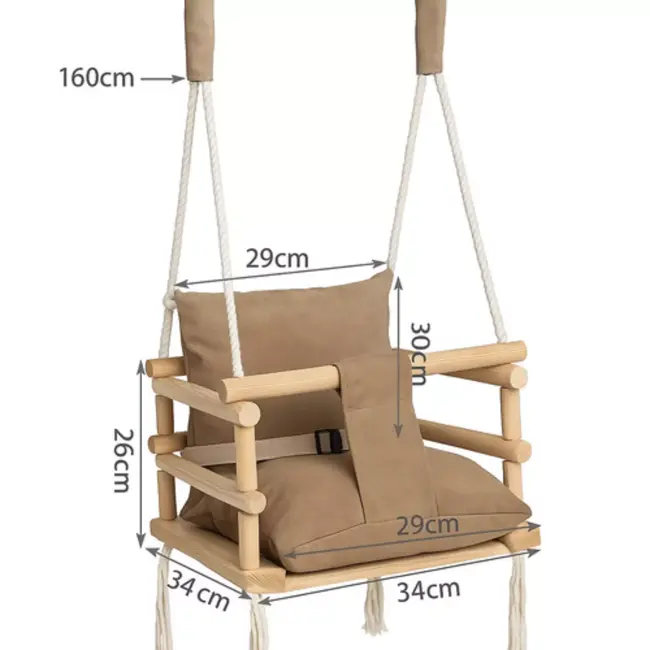 Kruzzel Velvet Babyschommel Beige – Veilig & Comfortabel