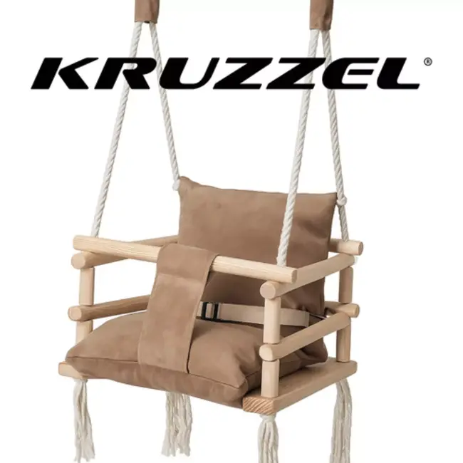 Kruzzel Velvet Babyschommel Beige – Veilig & Comfortabel