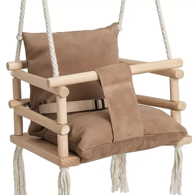 Kruzzel Velvet Babyschommel Beige – Veilig & Comfortabel