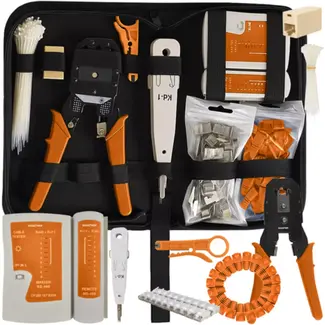 Bigstren RJ45 Netwerkset 145-delig – Crimper & Tester