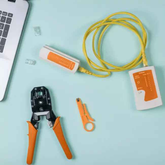 Bigstren RJ45 Netwerkset 145-delig – Crimper & Tester