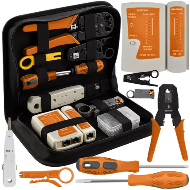 Bigstren Netwerkset XXL – RJ45/RJ11 Tester & Gereedschap
